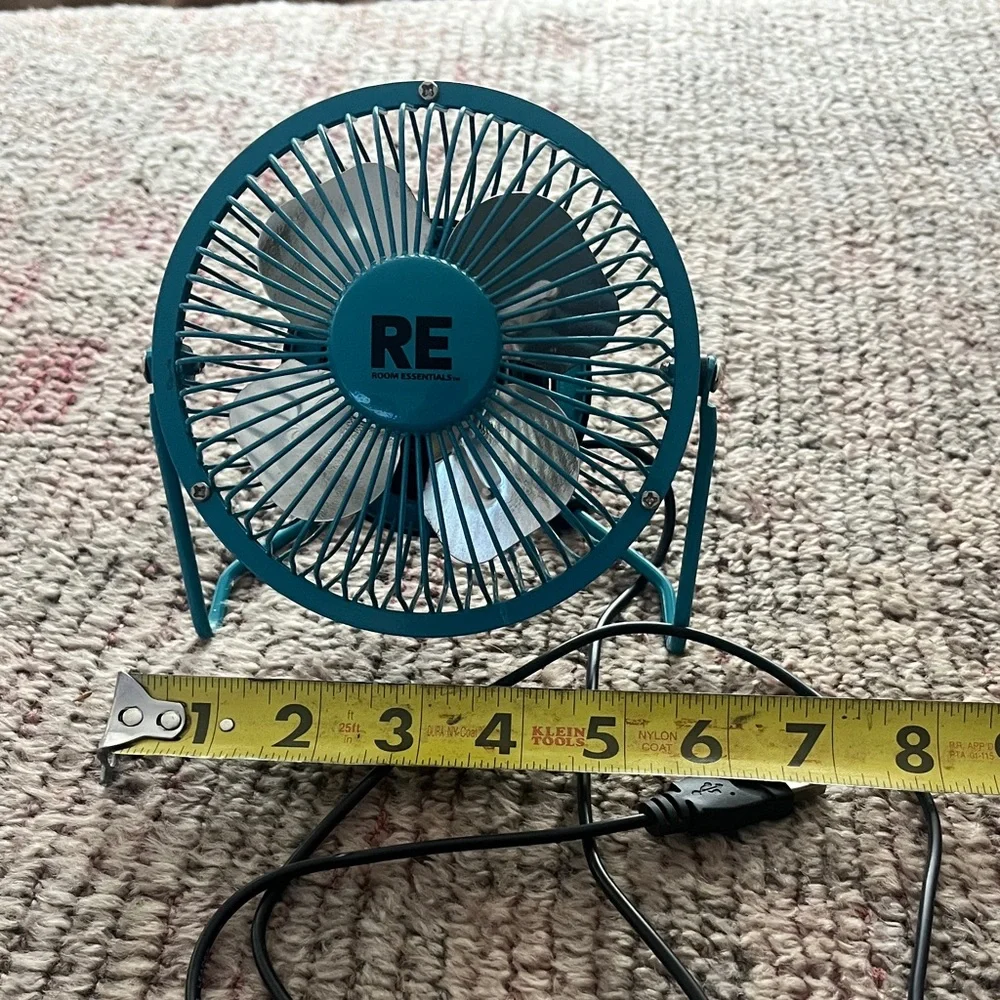Room Essentials Blue USB Desk Fan - Picture 2 of 8
